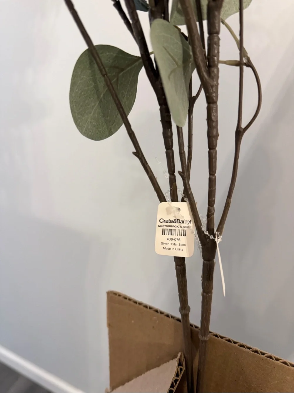 Crate and Barrel Decorative Ivy branch leaves Faux Greenery Home TWO brand new